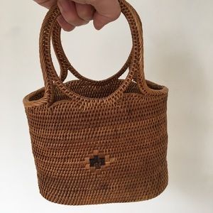 Hand woven basket bag
